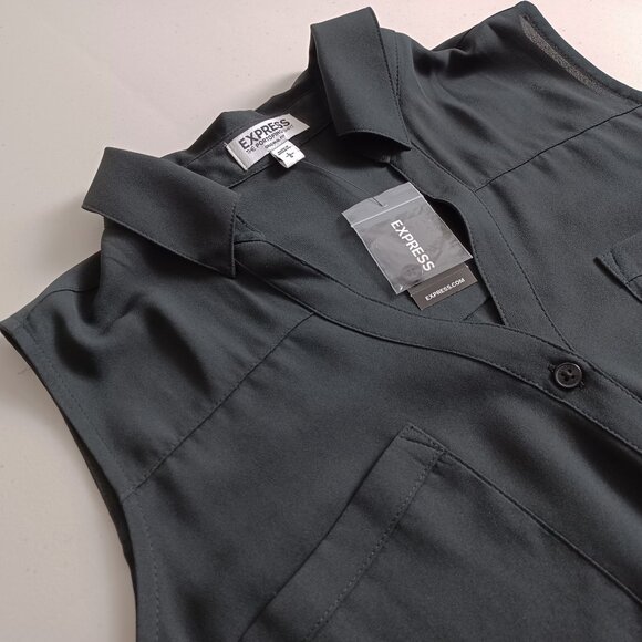 Express Black Portofino Sleeveless Shirt - Picture 3 of 14